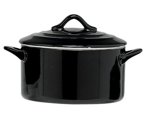 Black ovenschotel rond met deksel 0,5 L Ø12,5 cm