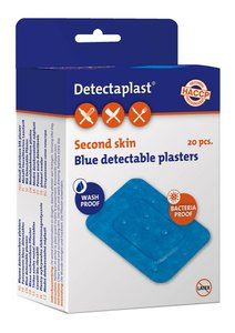 Blauwe detecteerbare pleisters 2nd skin - 5x7 cm