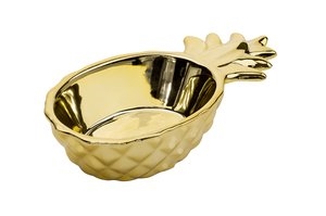 Pineapple gold deco schaal - 21x11,2x5,8 cm