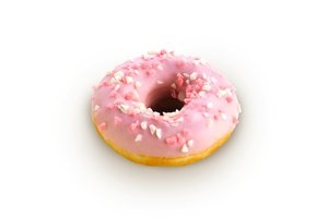 P1575 Donut met aardbei-crèmesmaak